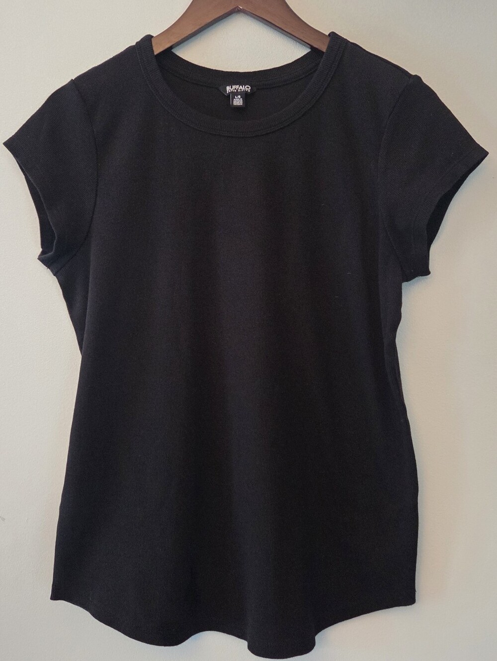 Buffalo David Bitton Women's Black Short Sleeve Crewneck Tee Size L